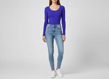 fioletowe buty deichmann: Esmara, T-shirt damski, rozmiar S — 6