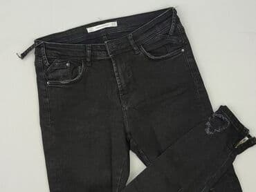 zara spodnie czarne szerokie: Zara, Jeansy damskie, rozmiar S — 1