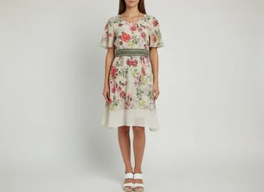 sukienki damskie midi w kwiaty: Sukienka damska, rozmiar S — 1