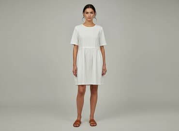 koszulka ze ściągaczem na dole: Sukienka damska, rozmiar L — 7