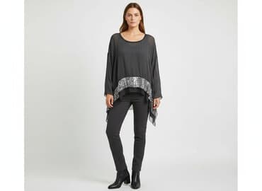 bluzka do cekinowej spódnicy: Tunika damska, rozmiar One size — 6