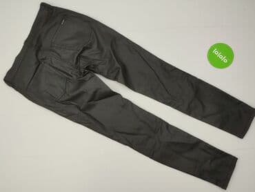 spodnie czarne blyszczace: Spodnie damskie, L — 3