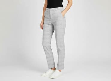 spodnie czerwone w kratę h m: H&M, Material trousers for women, size XS — 1