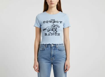 sukienka kowbojska damska: H&M, T-shirt damski, rozmiar XS — 1