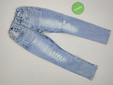 stradivarius crop top: Spodnie jeansowe, H&M, 9 lat, 128/134, stan - Bardzo dobry — 2