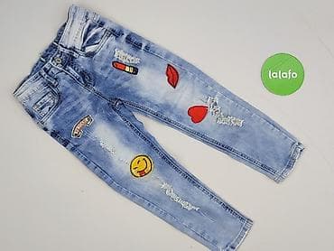 bluzki odkryte ramiona: Spodnie jeansowe, 3-4 lat, 104, stan - Bardzo dobry — 2