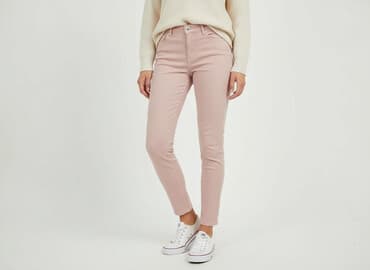 woskowane jeansy z wysokim stanem: Skinny, Jeansy damskie, rozmiar S — 6