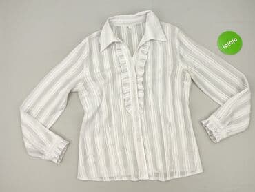 biała bluzka w czarne paski: Women's blouse, size XL — 2