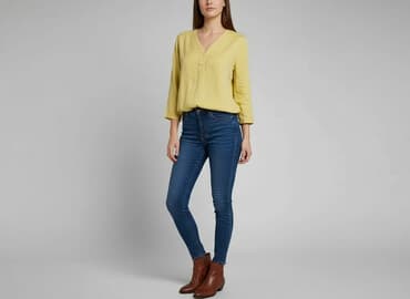 biala bluzka z dlugim rekawem: Bluzka damska, rozmiar L — 5