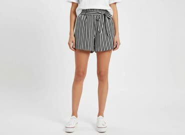 krótkie spodenki z wysokim stanem czarne: Szorty damskie, rozmiar S — 1