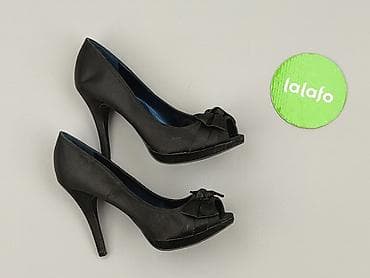 deichmann botki ażurowe: Czarne damskie czółenka peep-toe na szpilce - Rozmiar: 37 (oznaczenie — 3