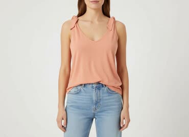 koszulka na ramiączkach jedwabna: Oasis, T-shirt damski, rozmiar M — 7