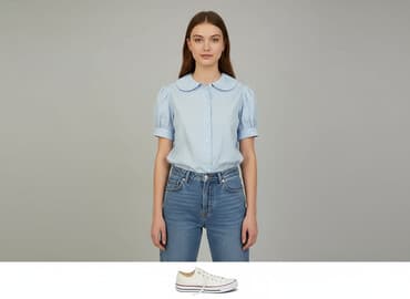 białe bluzki na zakończenie roku szkolnego: Koszula damska, rozmiar S — 6