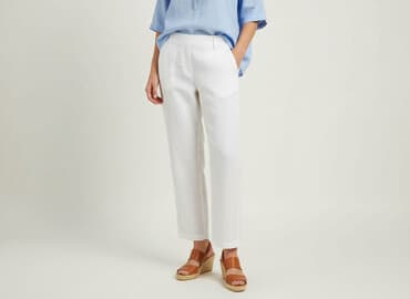 białe lniane spodnie zara: Atmosphere, Spodnie damskie, rozmiar M — 6