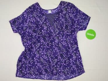 eleganckie bluzki w kwiaty: W, Bluzka damska, rozmiar 4XL — 2