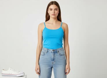 granatowa bluzka na ramiączkach: Papaya, Bluzka damska, rozmiar M — 6