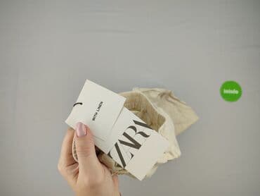 zara spodnie beżowe z wysokim stanem: Zara, Material trousers for women, size XS — 6