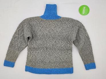 akryl sweter: Hand Knitted, Golf damski, rozmiar S — 3
