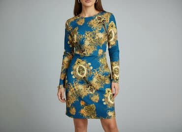 kopertowa sukienki wieczorowa: Sukienka damska, rozmiar S — 5