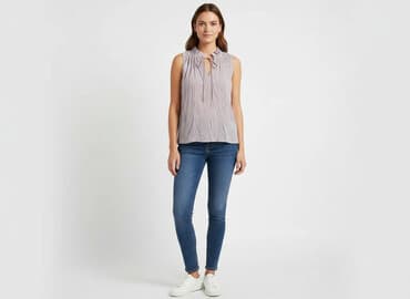 szara bluzka h m: H&M, Bluzka damska, rozmiar S — 7