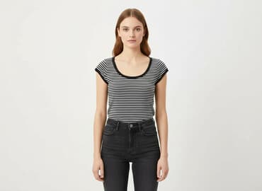 striped t shirty: T-shirt damski, rozmiar S — 5