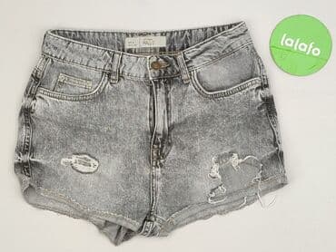 krótkie jeansowe spodenki z wysokim stanem podarte: Topshop Moto, Szorty damskie, rozmiar S — 2