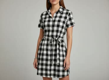 sukienka damska w kratę: Sukienka damska, rozmiar L — 6