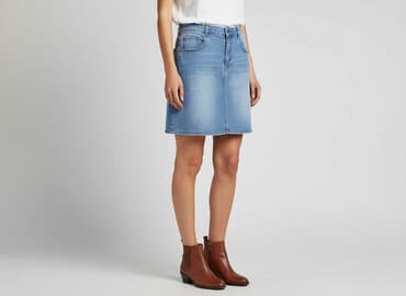 spódniczka dżinsowe z wysokim stanem: CAMAIEU, Spódnica damska, rozmiar L — 8