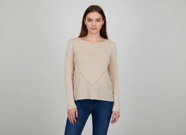 sweter z koronką na dole: Heart, Sweter damski, rozmiar L — 1