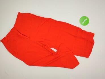 spodnie czerwone w krate: Material trousers for women, size L (EU 40) — 2