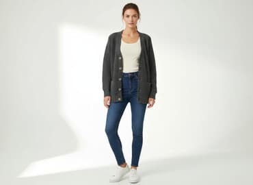 sukienki z kaszmiru: Kardigan damski, rozmiar M — 5