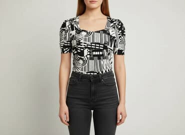 bluzka damska czarna krótki rękaw: Zentex, Bluzka damska, rozmiar S — 7