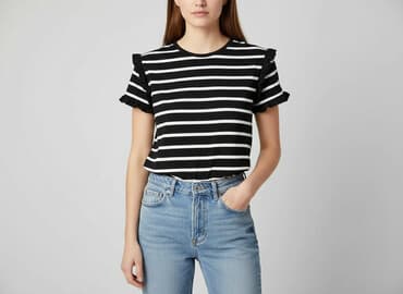 t shirty z falbanka: T-shirt damski, rozmiar L — 1