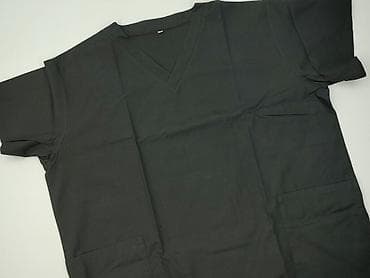 Męska bluza medyczna (scrubs) – czarna, rozmiar XXL - Krój: klasyczny