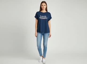 tommy hilfiger t shirt damski granatowy: Esmara, T-shirt damski, rozmiar M — 6
