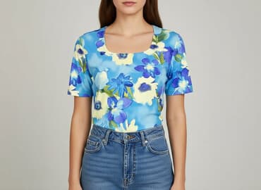 błękitne bluzy damskie: Taranko, Bluzka damska, rozmiar M — 6