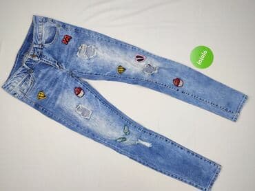 spodnie jeansowe z naszywkami: Jeansy damskie, rozmiar S — 2