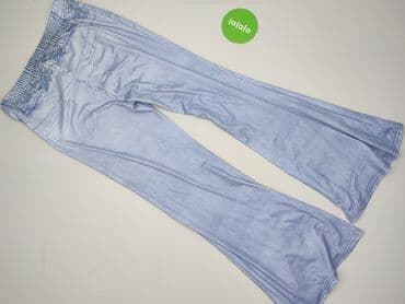 jeansy szerokie nogawki: Spodnie materiałowe damskie, rozmiar L — 3