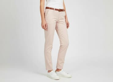 granatowe chinosy damskie: One Love, Spodnie materiałowe damskie, rozmiar S — 6