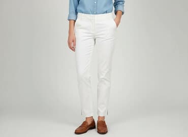 białe spodnie damskie mohito: Hallhuber, Spodnie materiałowe damskie, rozmiar M — 6