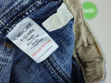 ubrania dla niskich osób: Spodnie jeansowe, Cherokee, 9-12 miesięcy, stan - Bardzo dobry — 7