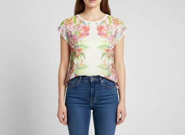 biala bluzka guess damska: Guess, T-shirt damski, rozmiar S — 1