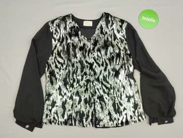 srebrna bluzka sylwestrowa: Eva, Women's blouse, size M (EU 38) — 2