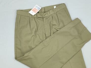 szerokie spodnie khaki: Spodnie materiałowe damskie, M — 1