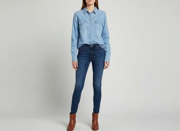 koszula niebieska hm: Denim Co, Koszula damska, rozmiar M — 7