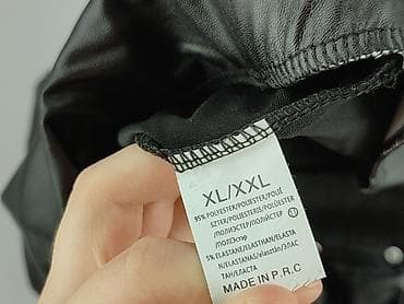 czekoladowy: Legginsy Ze skóry ekologicznej damskie, rozmiar XL — 4