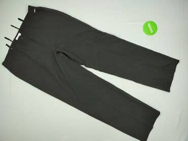 spodnie z wysokim stanem czarne eleganckie: Material trousers for women, size 4XL — 3