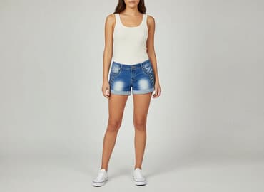 krótkie spodenki damskie jeansowe allegro: Szorty damskie, rozmiar M — 1