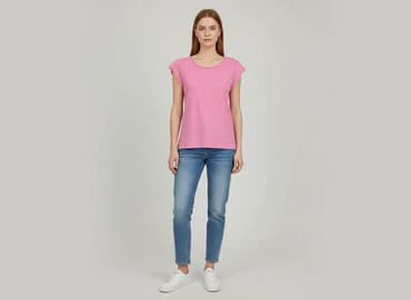 bluzka do różowych spodni: T-shirt damski, rozmiar L — 9