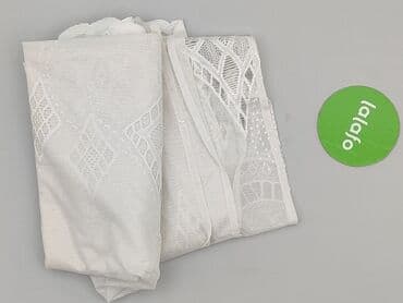 krótkie zasłony: Biała firana żakardowa z dekoracyjną gipiurą - Kolor: śnieżna biel - — 3